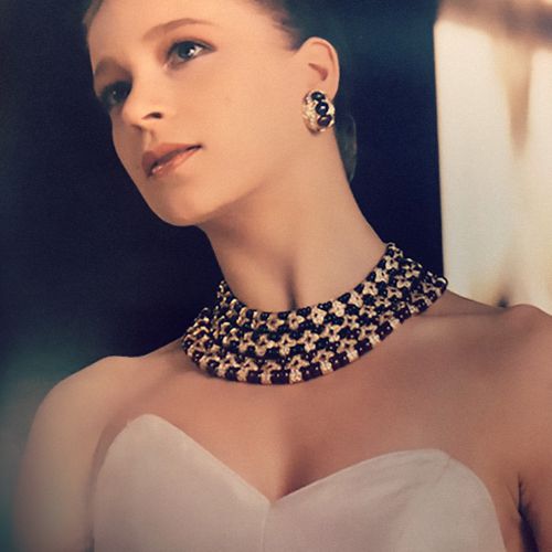 Necklace with 3 lines multicolor high jewellery Repossi