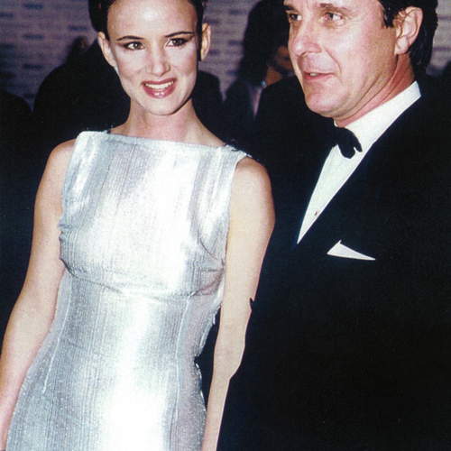 Actress Juliette Lewis and Mr Alberto Repossi at London diamonds exhibition 2000