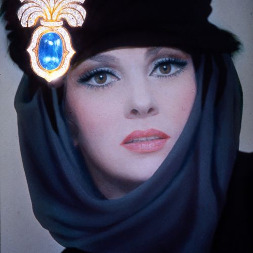 Self-Portrait made by Mrs Gina Lollobrigida in Rome with a blue sapphire Maharadja brooch, late 1995