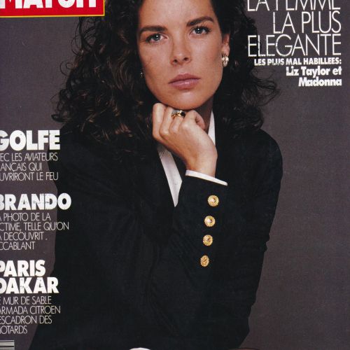 Cover of Paris Match with HRH Princess Caroline wearing Repossi Heart ring collection, 1991